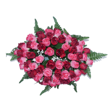 Coussin rose fleur artificielle